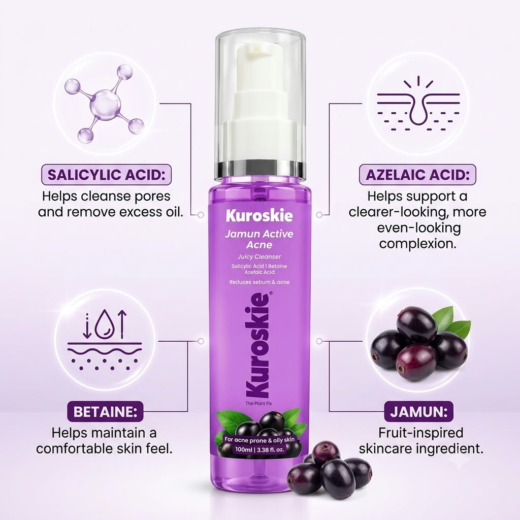 Kuroskie Jamun Active Acne Juicy Cleanser Face Wash - image 4