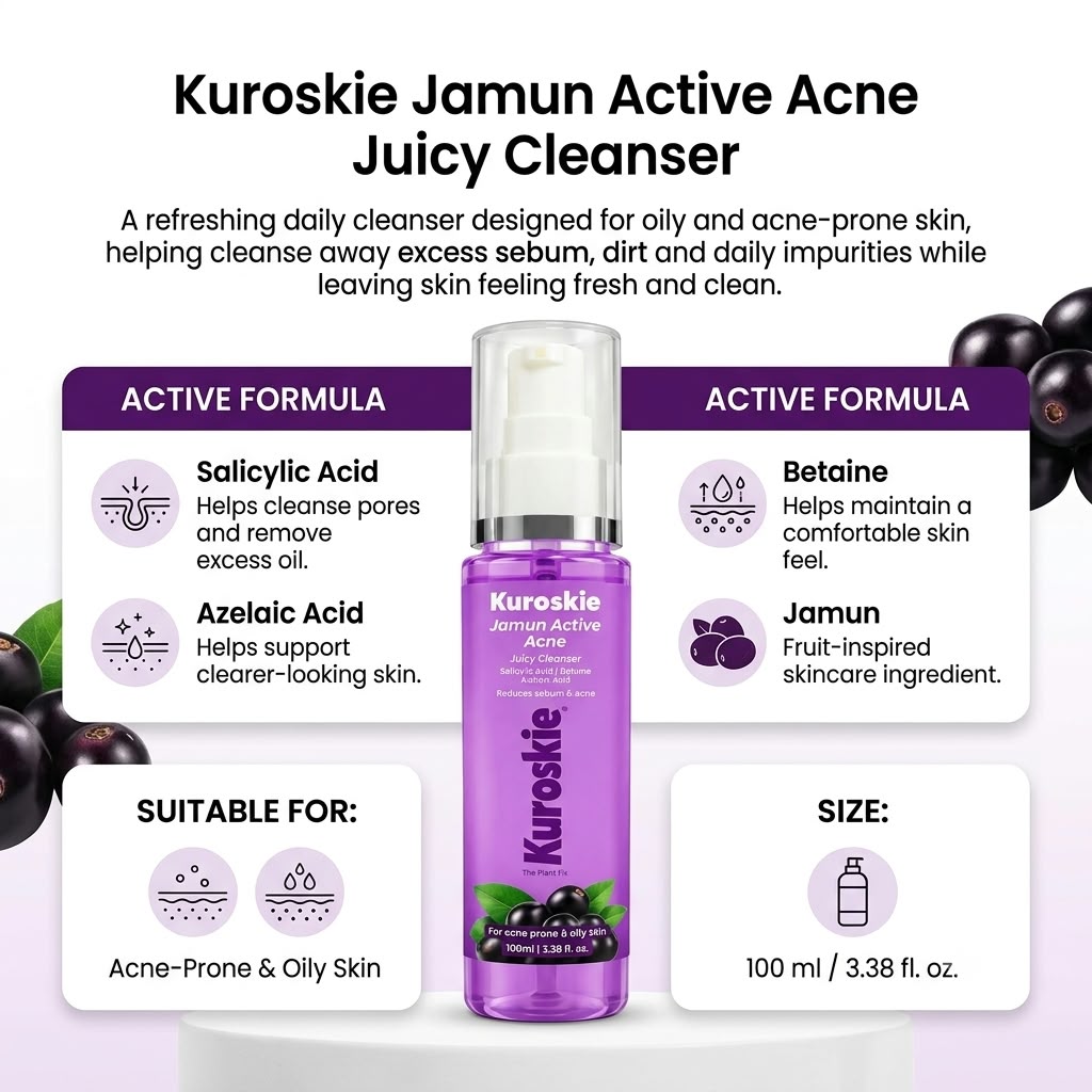 Kuroskie Jamun Active Acne Juicy Cleanser Face Wash - image 7