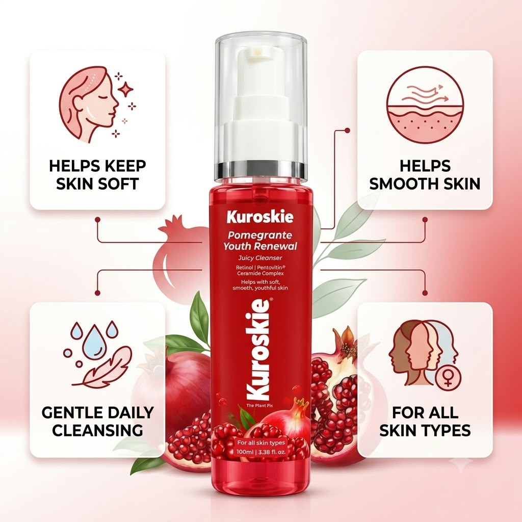 Kuroskie Pomegranate Youth Renewal Juicy Cleanser Face Wash - image 3
