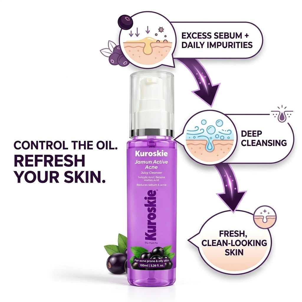 Kuroskie Jamun Active Acne Juicy Cleanser Face Wash - image 5