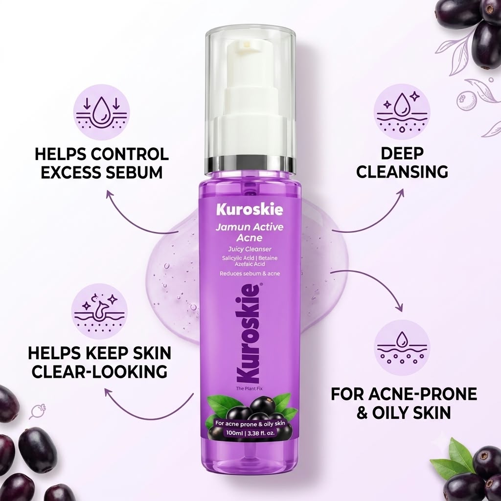 Kuroskie Jamun Active Acne Juicy Cleanser Face Wash - image 3
