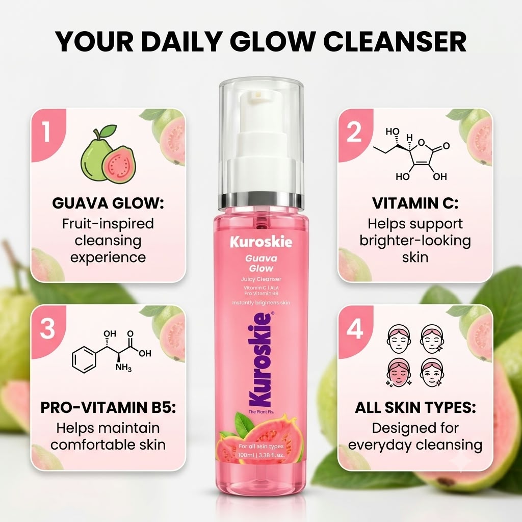 Kuroskie Guava Glow Juicy Cleanser Face Wash - image 5