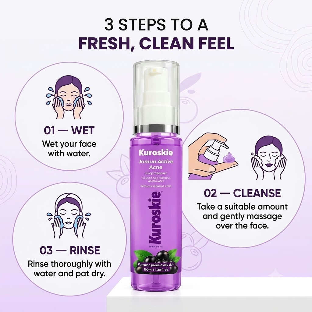 Kuroskie Jamun Active Acne Juicy Cleanser Face Wash - image 8