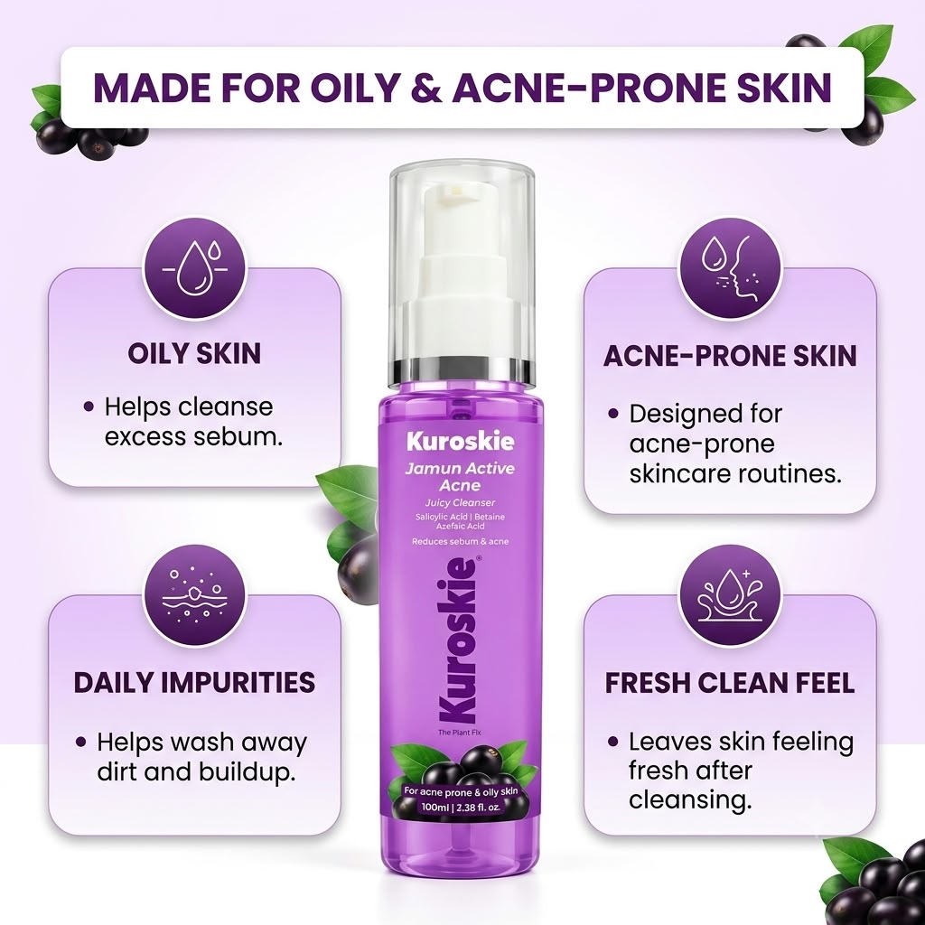 Kuroskie Jamun Active Acne Juicy Cleanser Face Wash - image 6