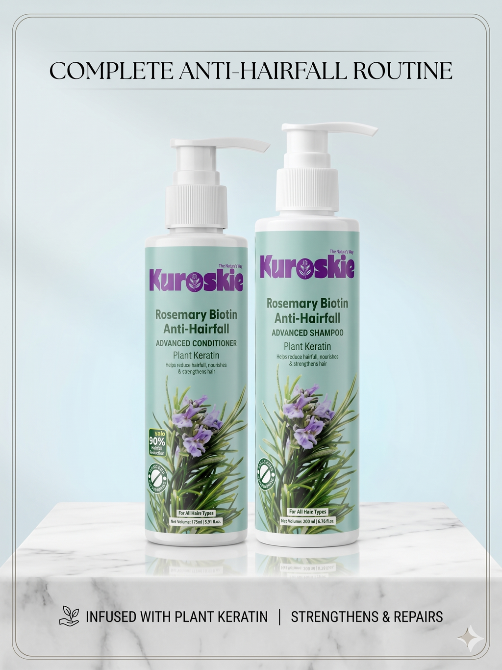 Rosemary Biotin Shampoo and Condition with Plant Keratin combo