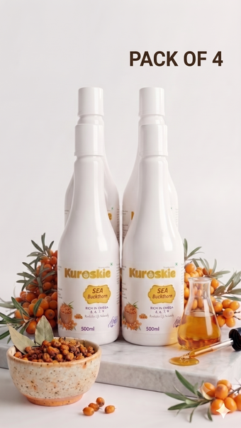 Pack Of 4 Sea Bukthorn Juice - Rich in Omega 7 & Vitamin C - 500 ml