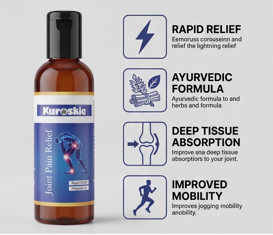 BUY 1 GET 1 KUROSKIE JOINT PAIN RELIEF OIL (100ML) DEEP PENETRATING NIRGUNI FORMULA
