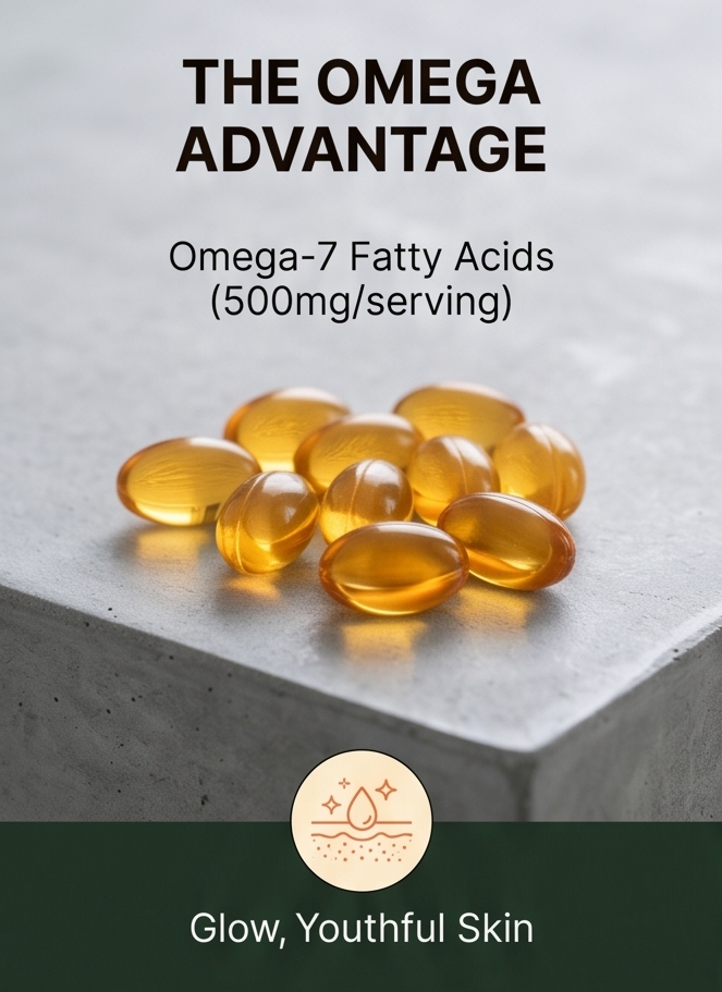 Sea Buckthorn Oil Capsules (60 Capsules) - Rich  In Omega-7 Fatty Acids -Supports Healthy Skin & Natural Glow