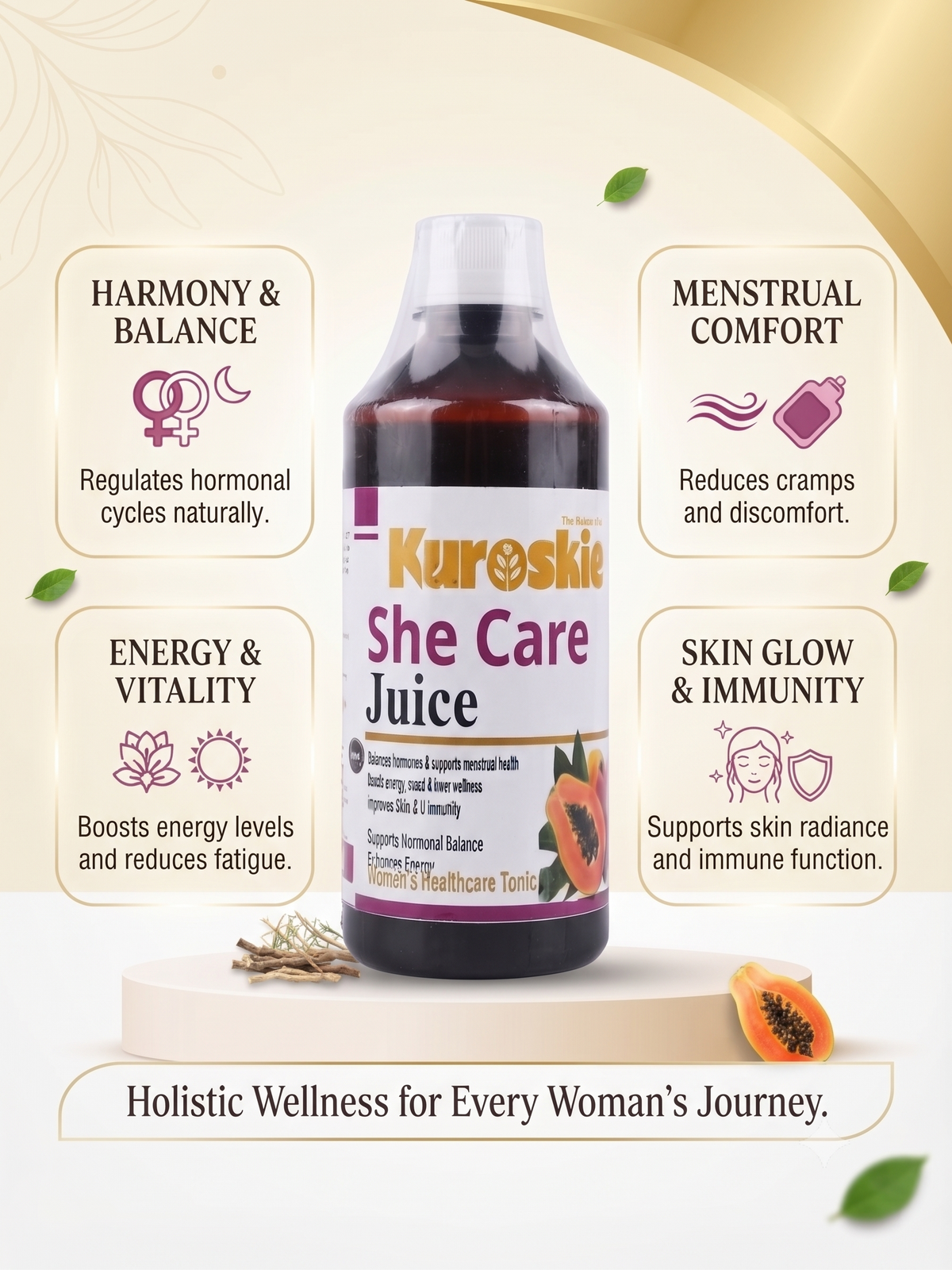 She Care Ayurvedic Juice | PCOS, PCOD & Period Pain Relief | Only For Women | 500ML