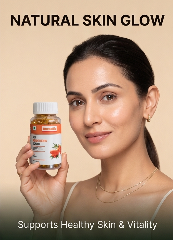 Sea Buckthorn Oil Capsules (60 Capsules) - Rich  In Omega-7 Fatty Acids -Supports Healthy Skin & Natural Glow