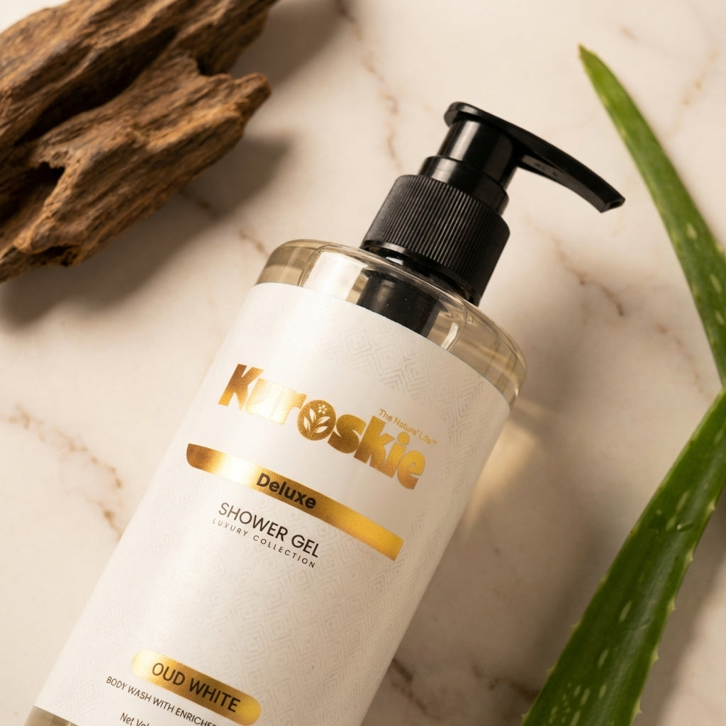 Lavender Shower Gel With Vitamin C And 1%Salicylic Acid And Oud White Delux Shower Gel Pack Of 2