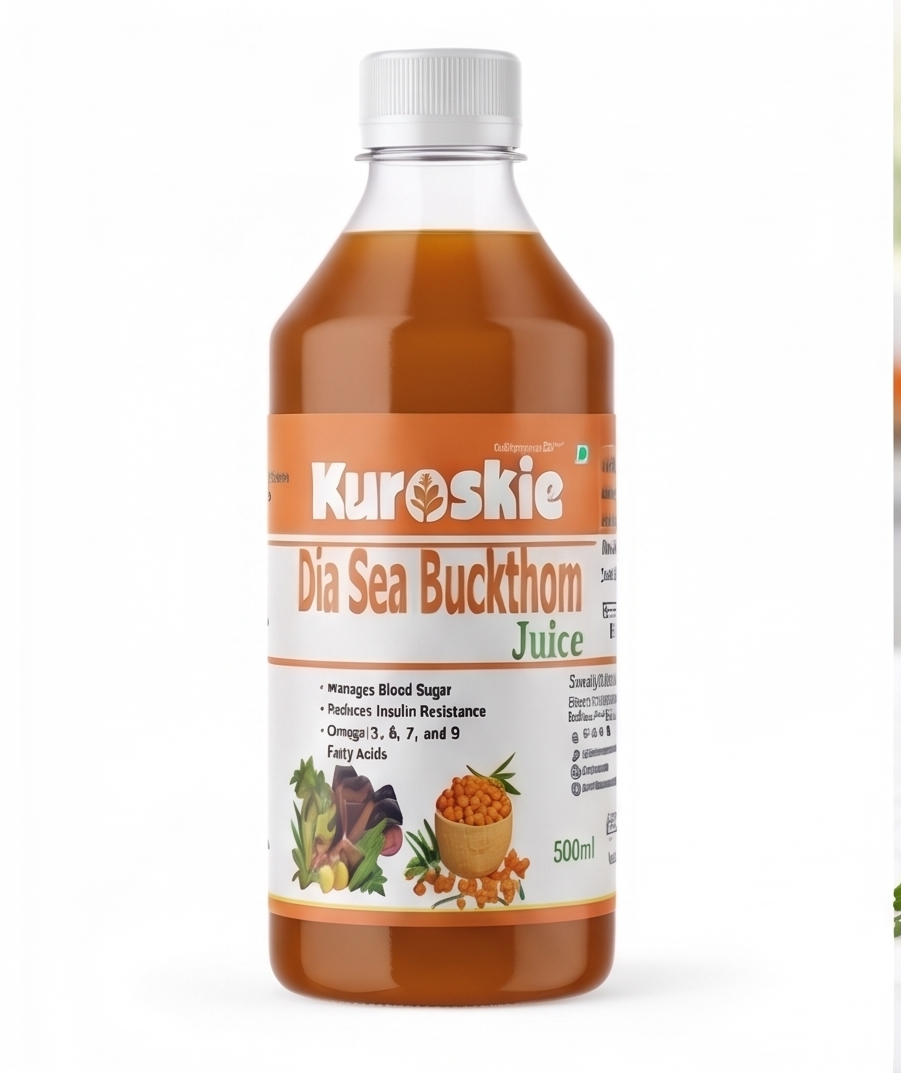Kuroskie Diaseabucthorn Juice | Amla, Karela, Jamun & Tulsi | Men & Women | 500ml pack of 2