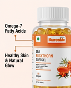 Pack of 2 - Sea Buckthorn Oil Capsules (60 Capsules) - Rich  In Omega-7 Fatty Acids -Supports Healthy Skin & Natural Glow