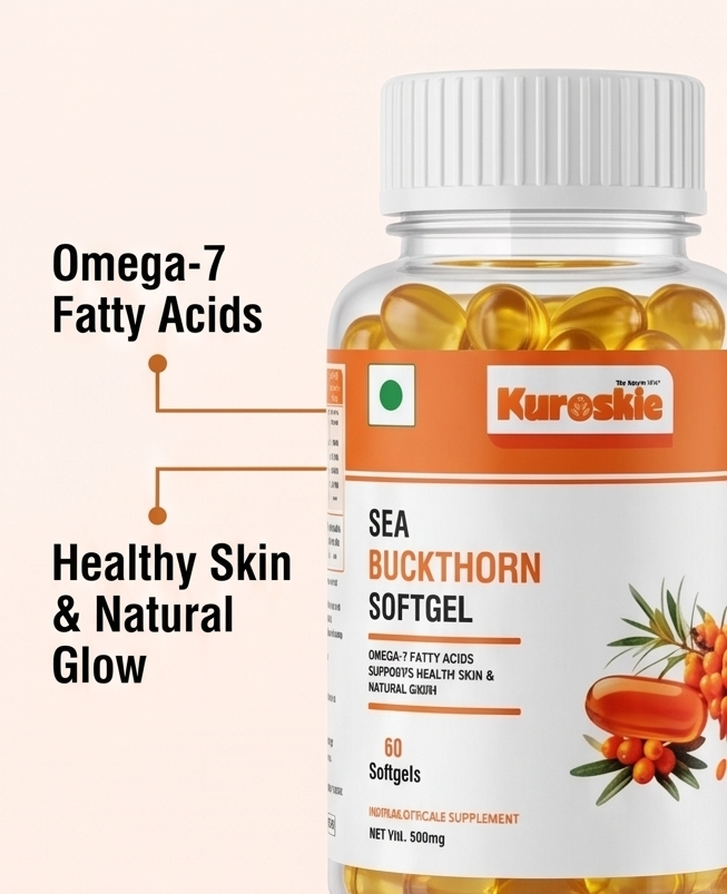 Pack of 2 - Sea Buckthorn Oil Capsules (60 Capsules) - Rich  In Omega-7 Fatty Acids -Supports Healthy Skin & Natural Glow