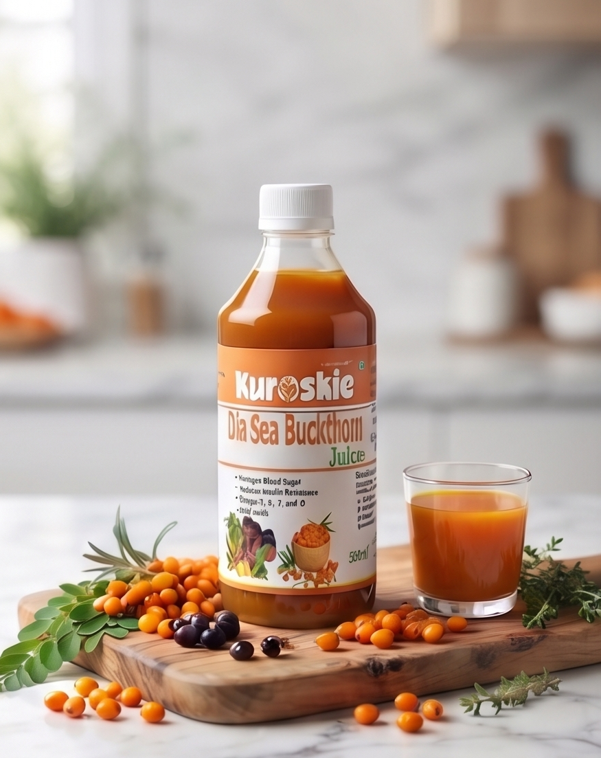 Kuroskie Diaseabucthorn Juice | Amla, Karela, Jamun & Tulsi | Men & Women | 500ml pack of 2