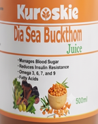 Kuroskie Diaseabucthorn Juice | Amla, Karela, Jamun & Tulsi | Men & Women | 500ml pack of 1