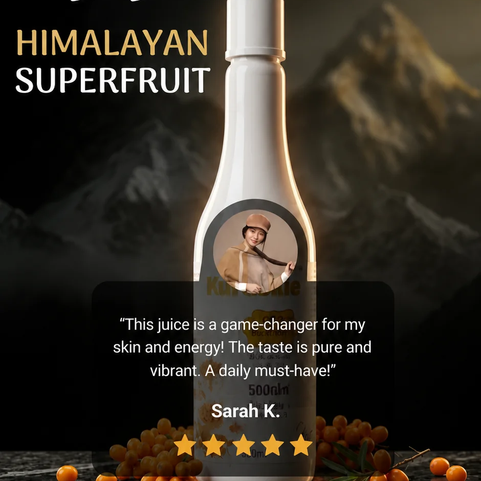 Buy 1 Get 1  Sea Bukthorn Juice - Rich in Omega 7 & Vitamin C - 500 ml