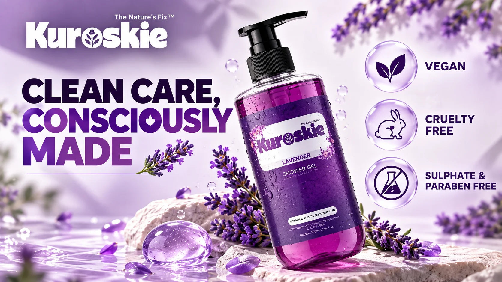 Lavender Shower Gel With Vitamin C And 1%Salicylic Acid - brand image 3