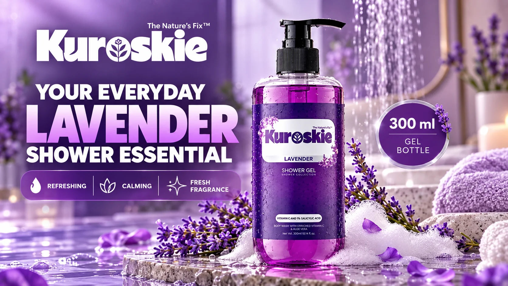 Lavender Shower Gel With Vitamin C And 1%Salicylic Acid - brand image 5