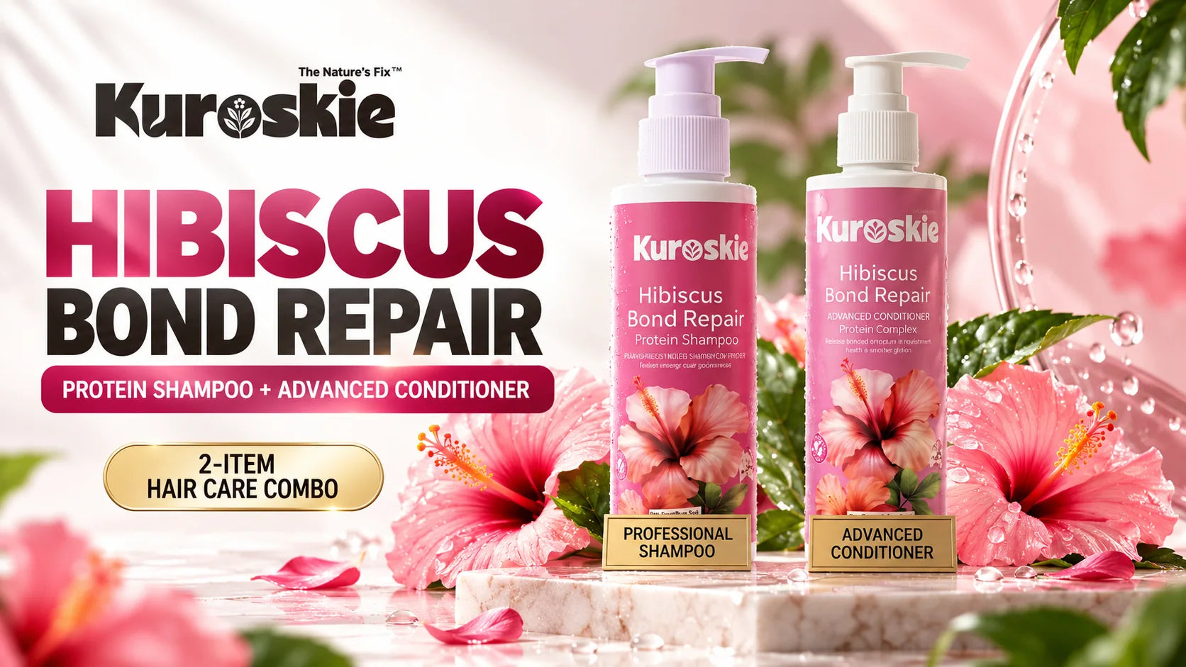 Kuroskie Hibiscus Bond Repair shampoo and conditioner combo