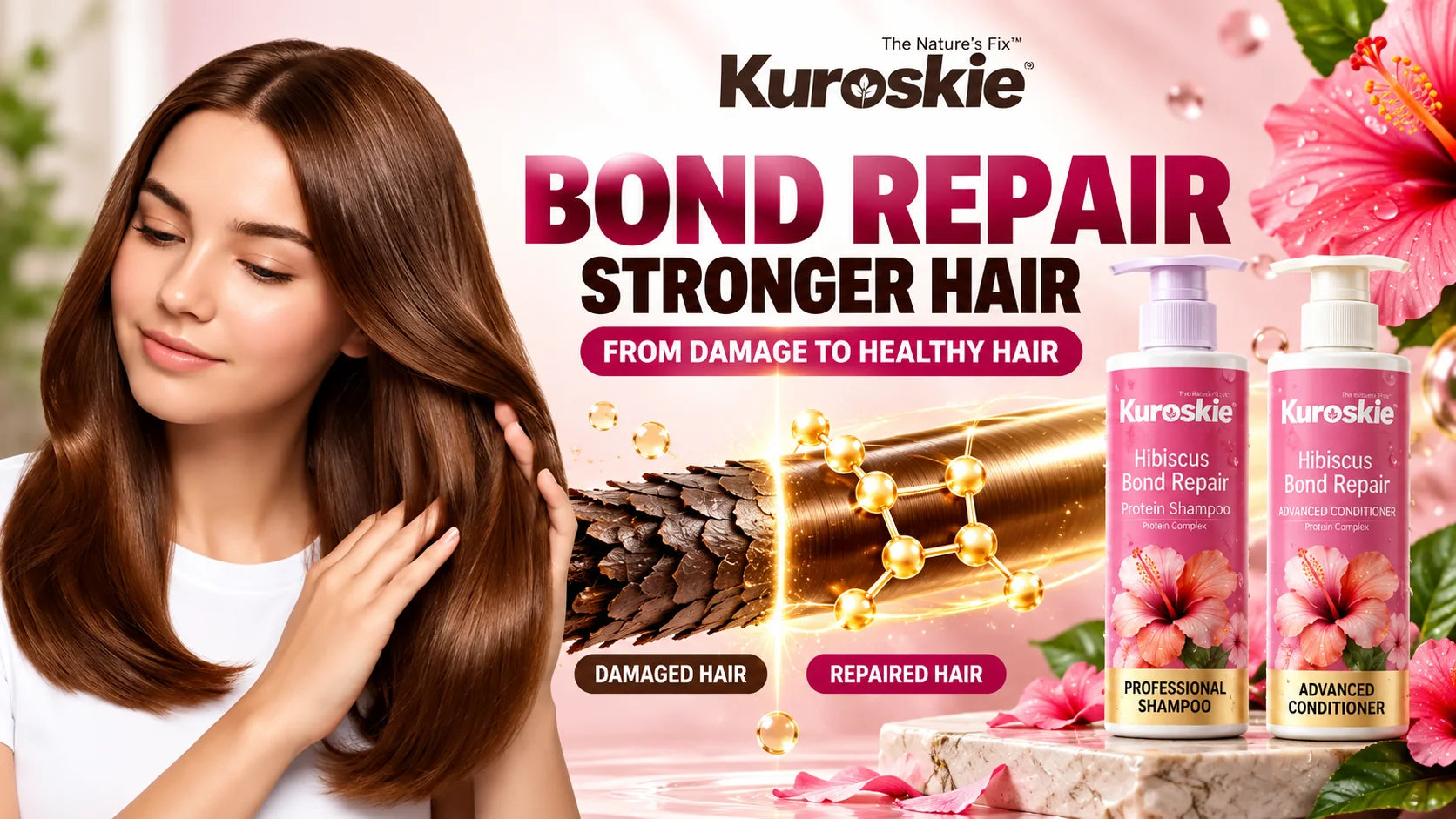 Hisbiscus Bond Repair Advanced Shampoo and Hisbscus Bond Repair Advanced Conditioner Combo - brand image 2