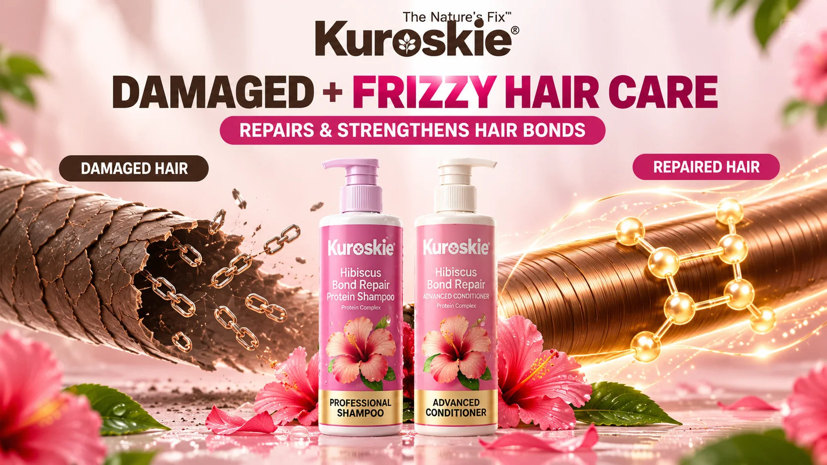 Hisbiscus Bond Repair Advanced Shampoo and Hisbscus Bond Repair Advanced Conditioner Combo - brand image 3