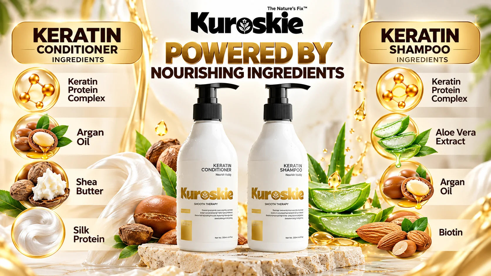 Keratin Protiien Smooth Therapy Shampoo And Keratin Protien Conditioner Pack Of 2 - brand image 2