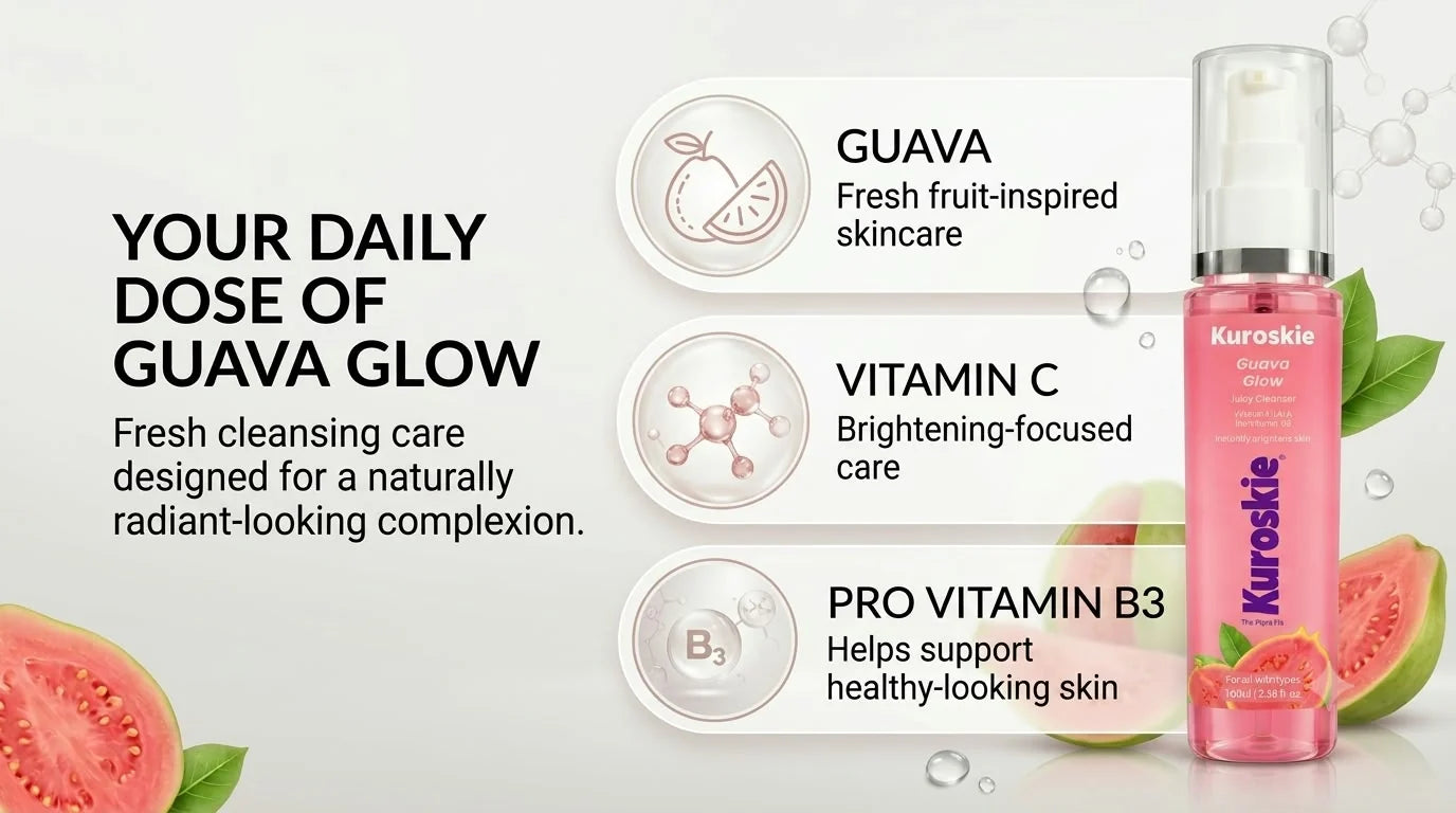 Guava Glow Juicy Cleanser Face Wash with Vitamin C, ALA & Pro-Vitamin B3 - 100 ml - brand image 2