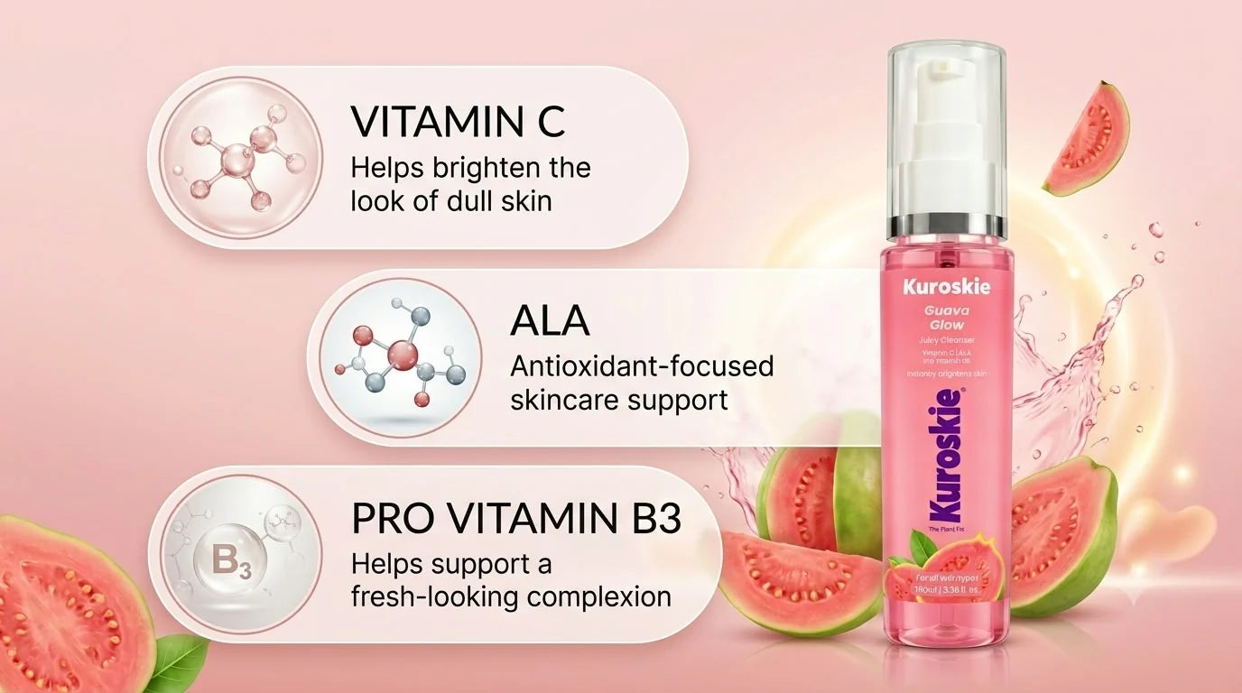Guava Glow Juicy Cleanser Face Wash with Vitamin C, ALA & Pro-Vitamin B3 - 100 ml - brand image 3