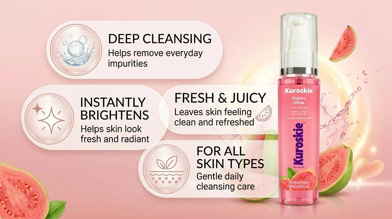 Guava Glow Juicy Cleanser Face Wash with Vitamin C, ALA & Pro-Vitamin B3 - 100 ml - brand image 4