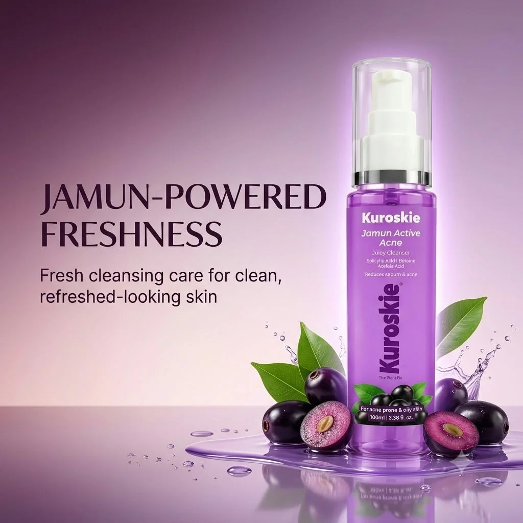 Jamun Active Acne Juicy Cleanser Face Wash with Salicylic Acid, Azelaic Acid & Betaine - 100 ml - brand image 1