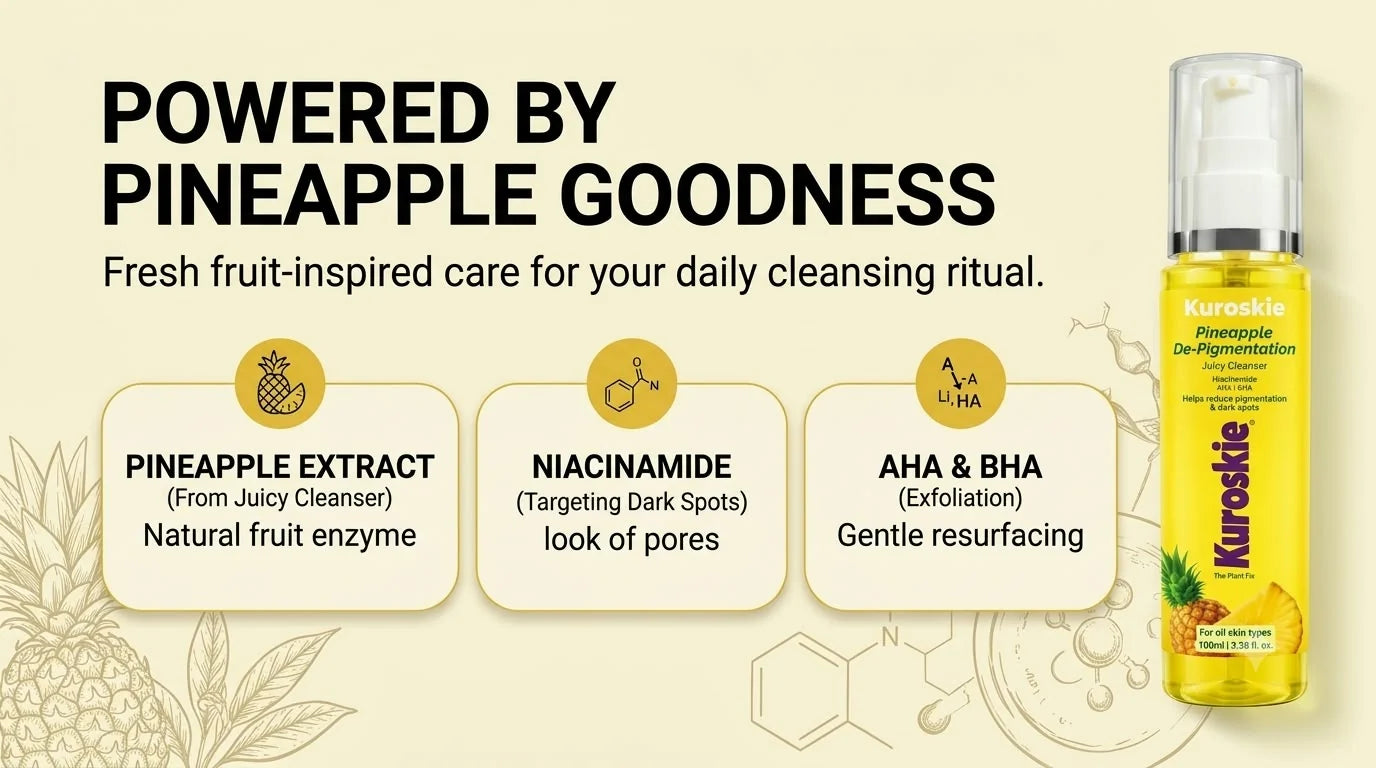 Pineapple De-Pigmentation Juicy Cleanser Face Wash with Niacinamide, AHA & BHA - 100 ml - brand image 3