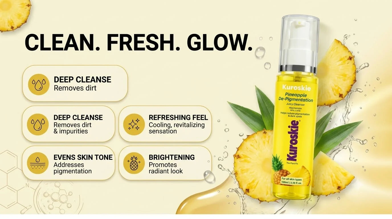 Pineapple De-Pigmentation Juicy Cleanser Face Wash with Niacinamide, AHA & BHA - 100 ml - brand image 4