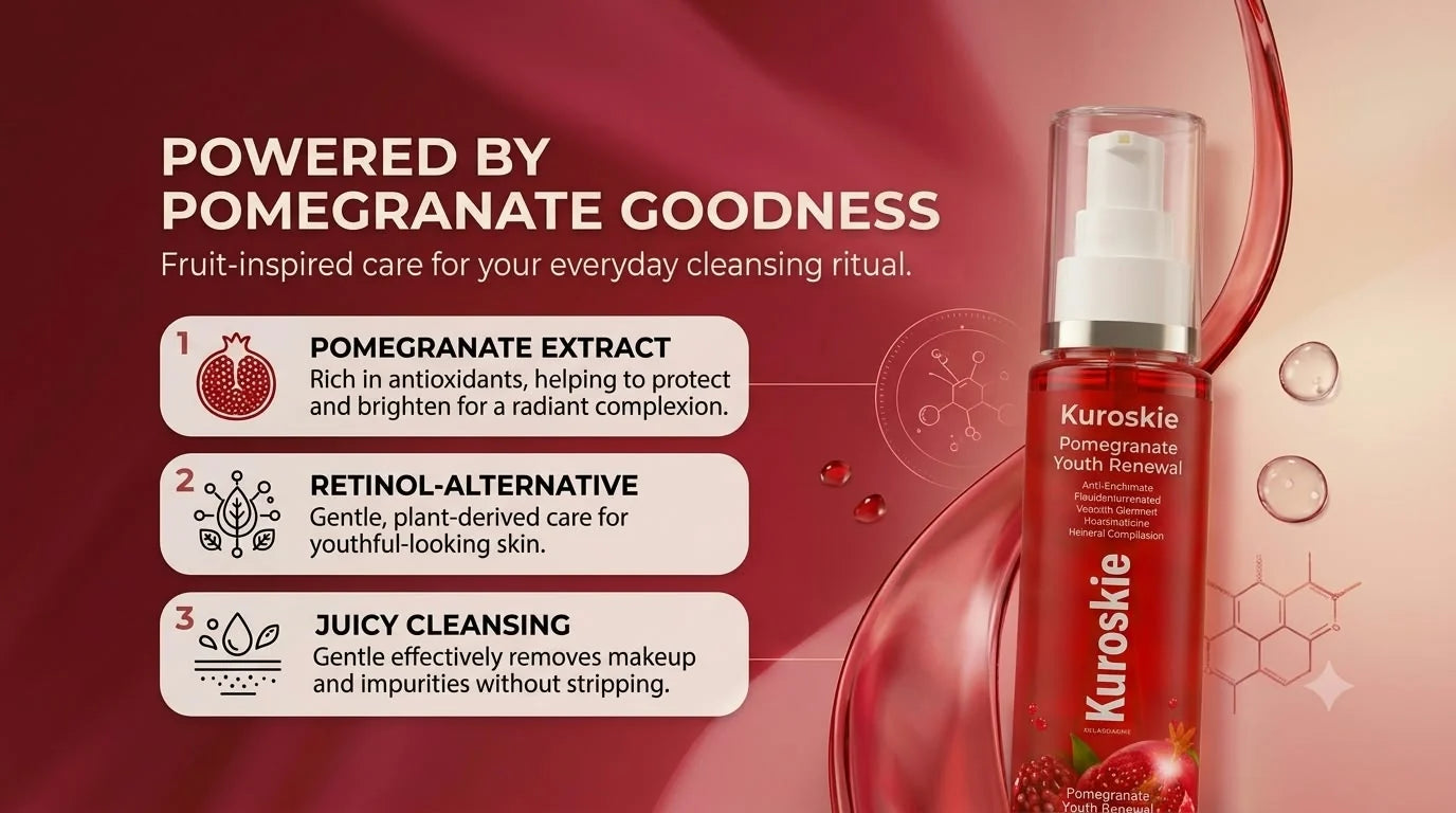 Pomegranate Youth Renewal Juicy Cleanser Face Wash with Retinol, Pentavitin & Ceramide Complex - 100 ml - brand image 3