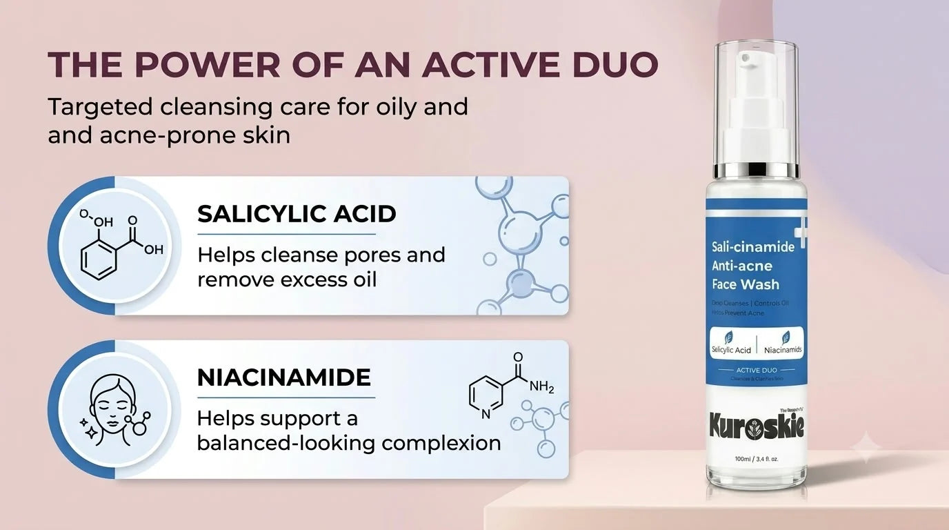 Sali-cinamide Anti-Acne Face Wash with Salicylic Acid & Niacinamide - 100 ml - brand image 2