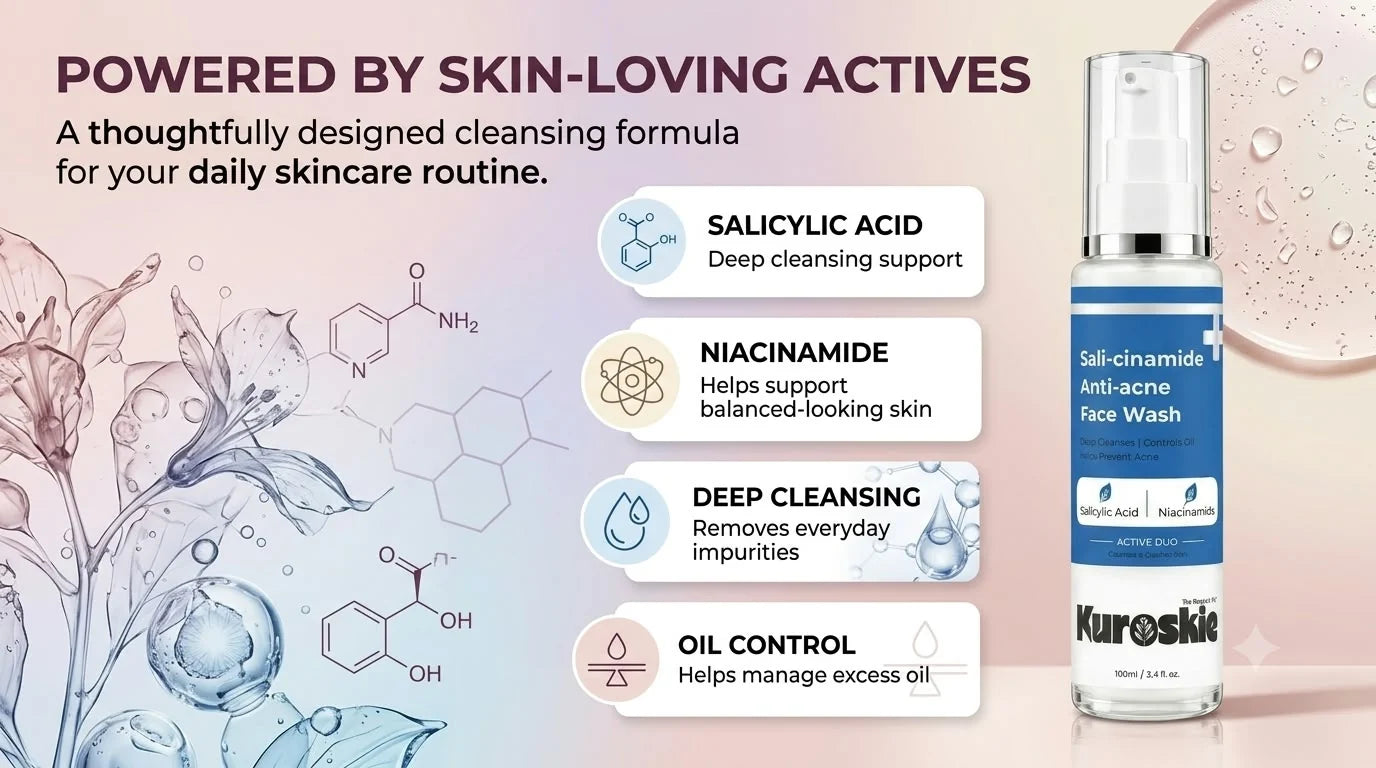 Sali-cinamide Anti-Acne Face Wash with Salicylic Acid & Niacinamide - 100 ml - brand image 3