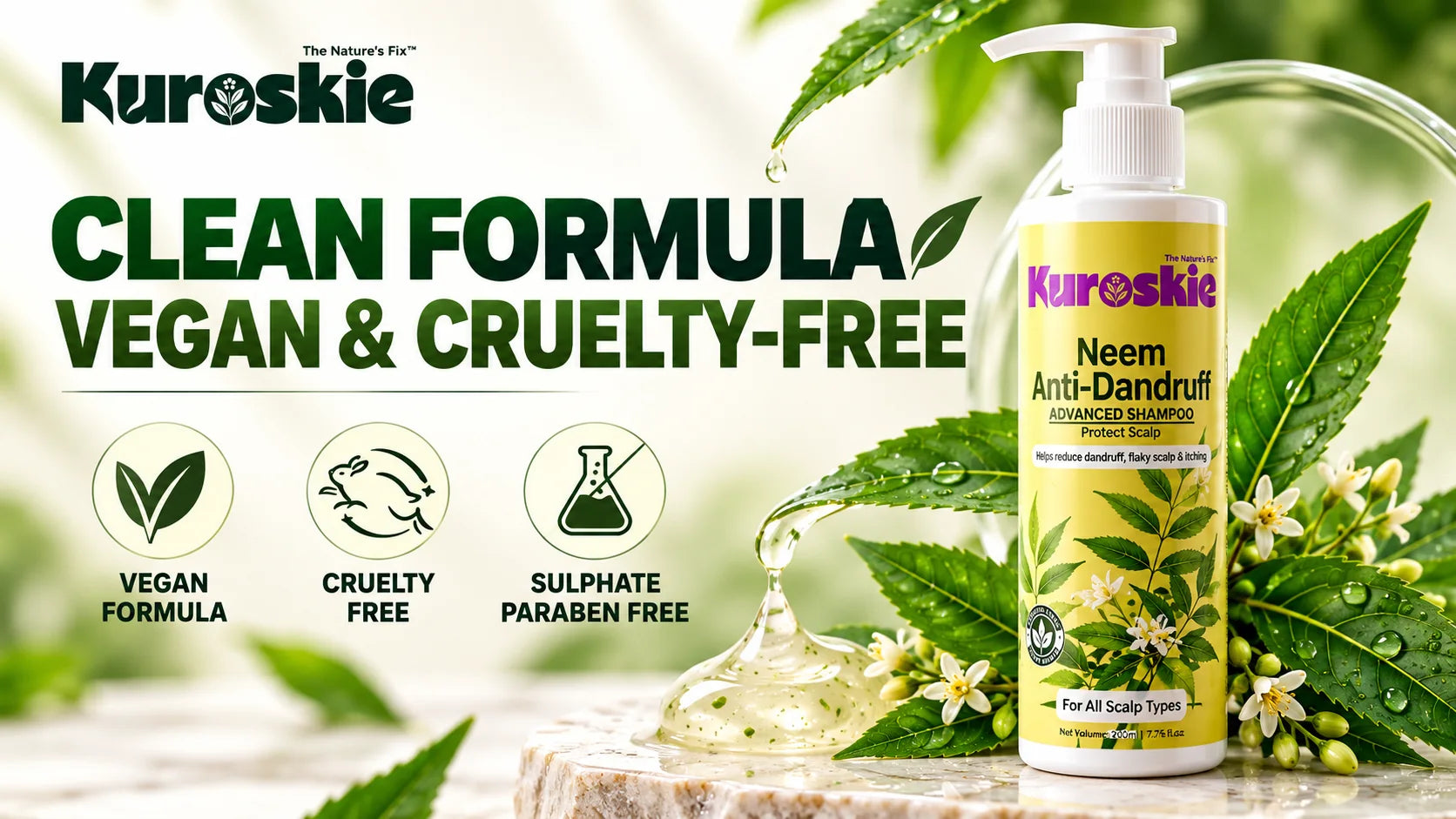 Neem Anti-Dandruff Shampoo With Pump Dispenser - brand image 4
