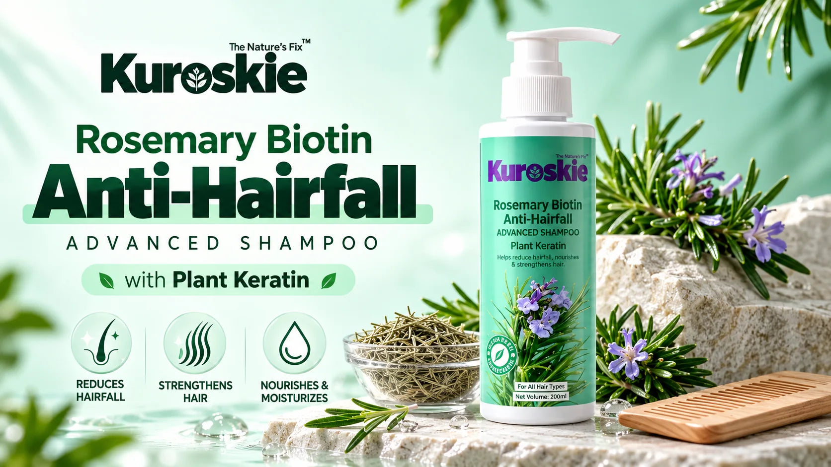 Rosemary Biotin Anti-Hairfall Advanced Shampoo Plant Keratin - brand image 1