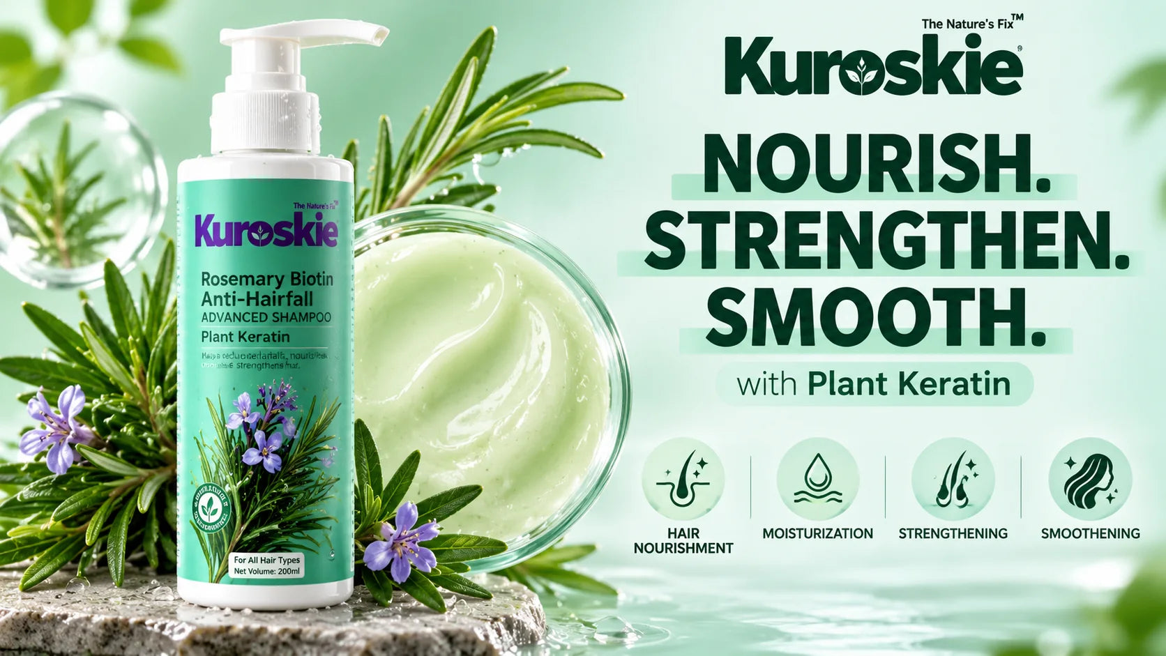 Rosemary Biotin Anti-Hairfall Advanced Shampoo Plant Keratin - brand image 3