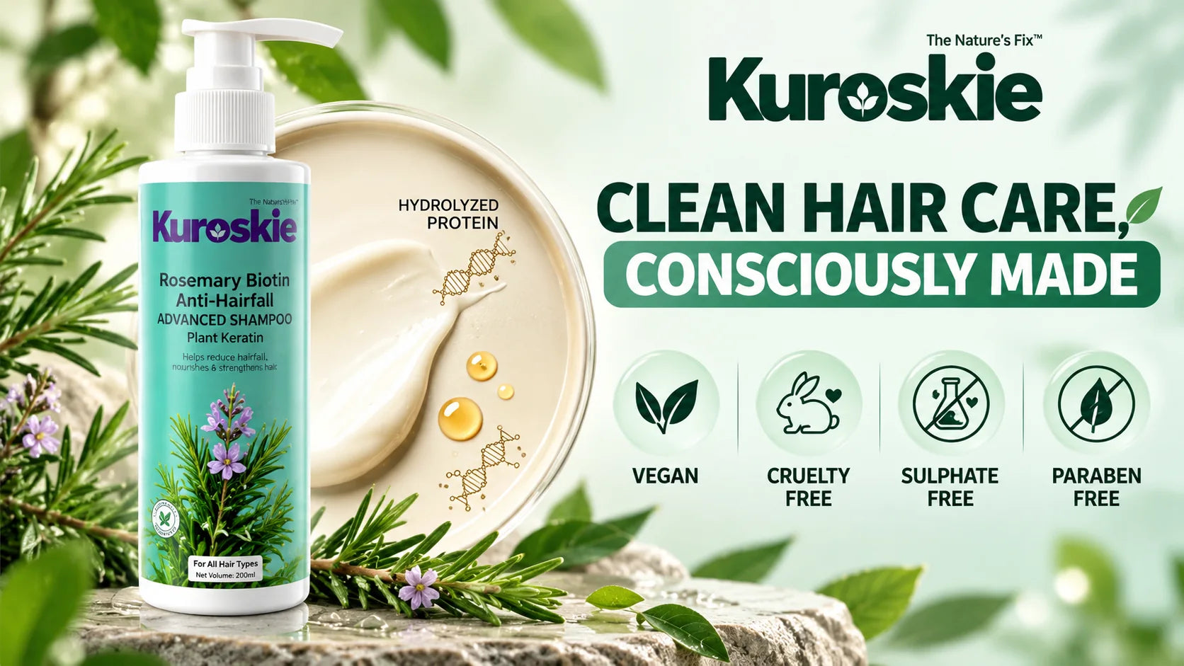 Rosemary Biotin Anti-Hairfall Advanced Shampoo Plant Keratin - brand image 4